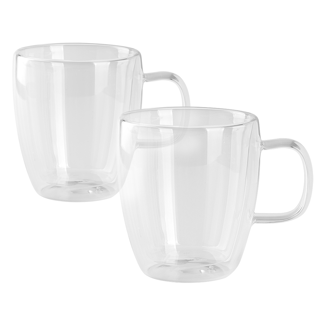 Set od dve staklene šolje sa dvostrukim zidom, 2 x 330 ml